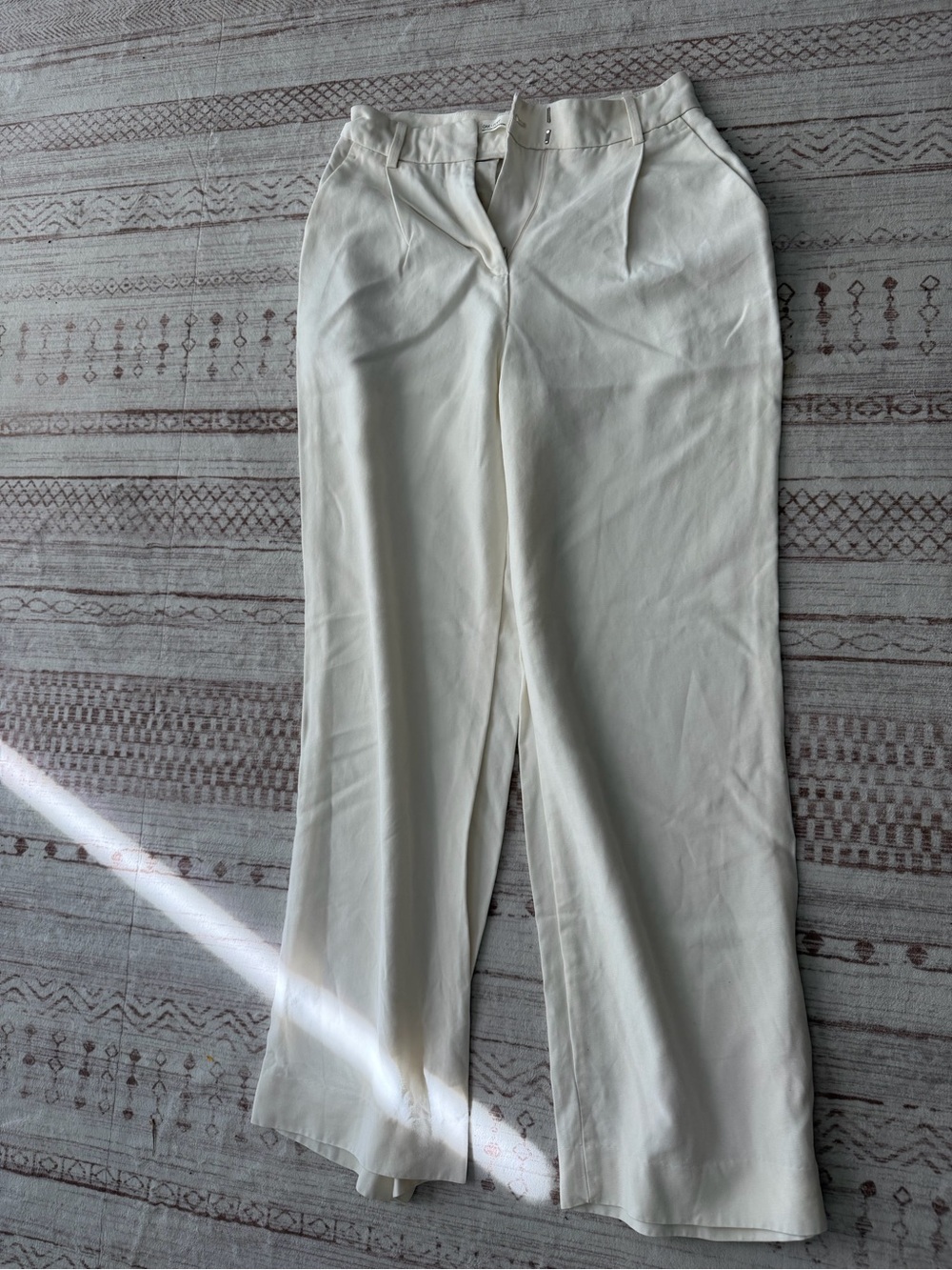 OAK + FORT Women Linen Blend Cream Pants Size 0